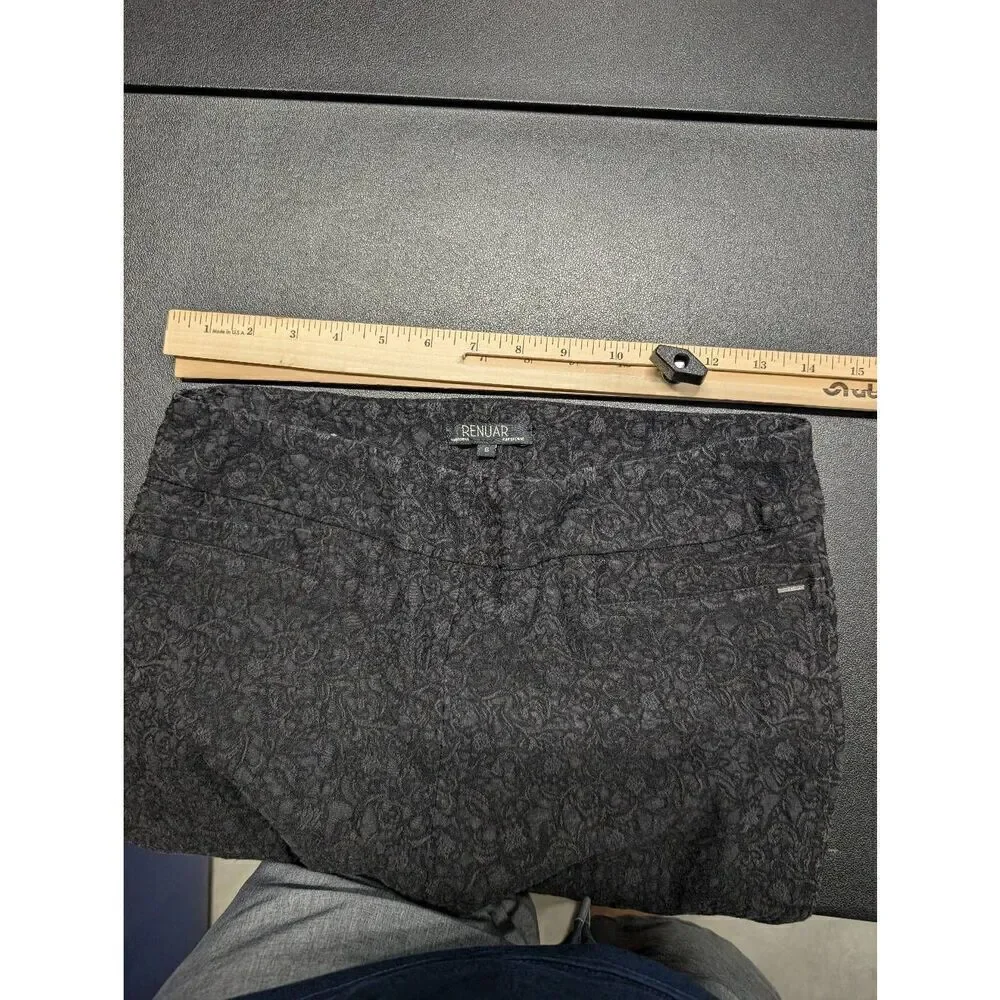 Renuar  Pull-On Stretch Black Grey Pockets Pants Women's 6